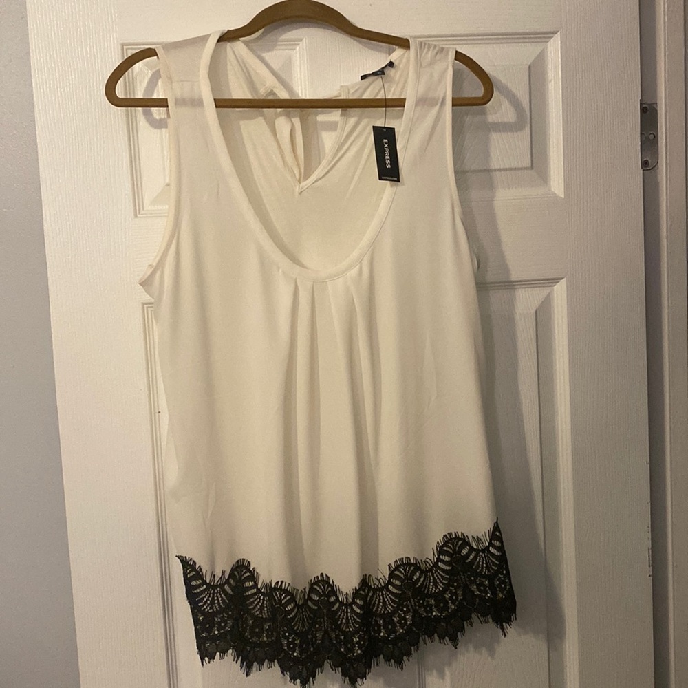 Mixed media tank top